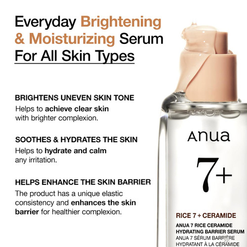 Anua 7 Rice Ceramide Hydrating Barrier Serum sukinnaturals sukinnaturals.com.au